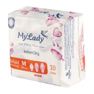 خرید نوار بهداشتی فوق نازک سایز متوسط مای لیدی 10 عددی با قیمت مناسب از دارولاین