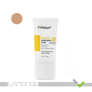 خرید فلوئید ضد آفتاب رنگی انواع پوست SPF50 ویتامین سی ویتالیر 50 میل بژ طبیعی با قیمت مناسب از دارولاین
