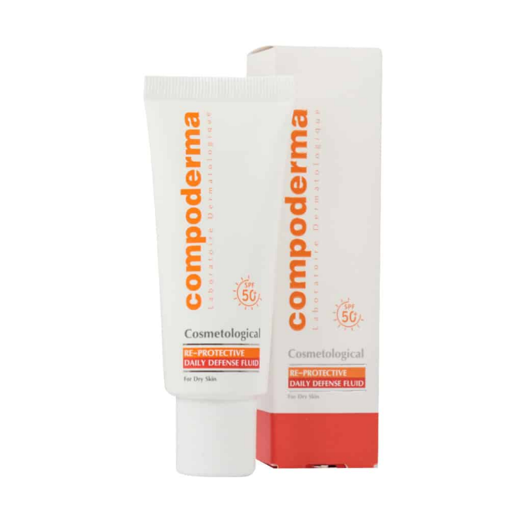 خرید فلوئید ضد آفتاب کامپودرما SPF50 مناسب پوست خشک 50 میل با قیمت مناسب از دارولاین خرید فلوئید ضد آفتاب کامپودرما SPF50 مناسب پوست خشک 50 میل با قیمت مناسب از دارولاین